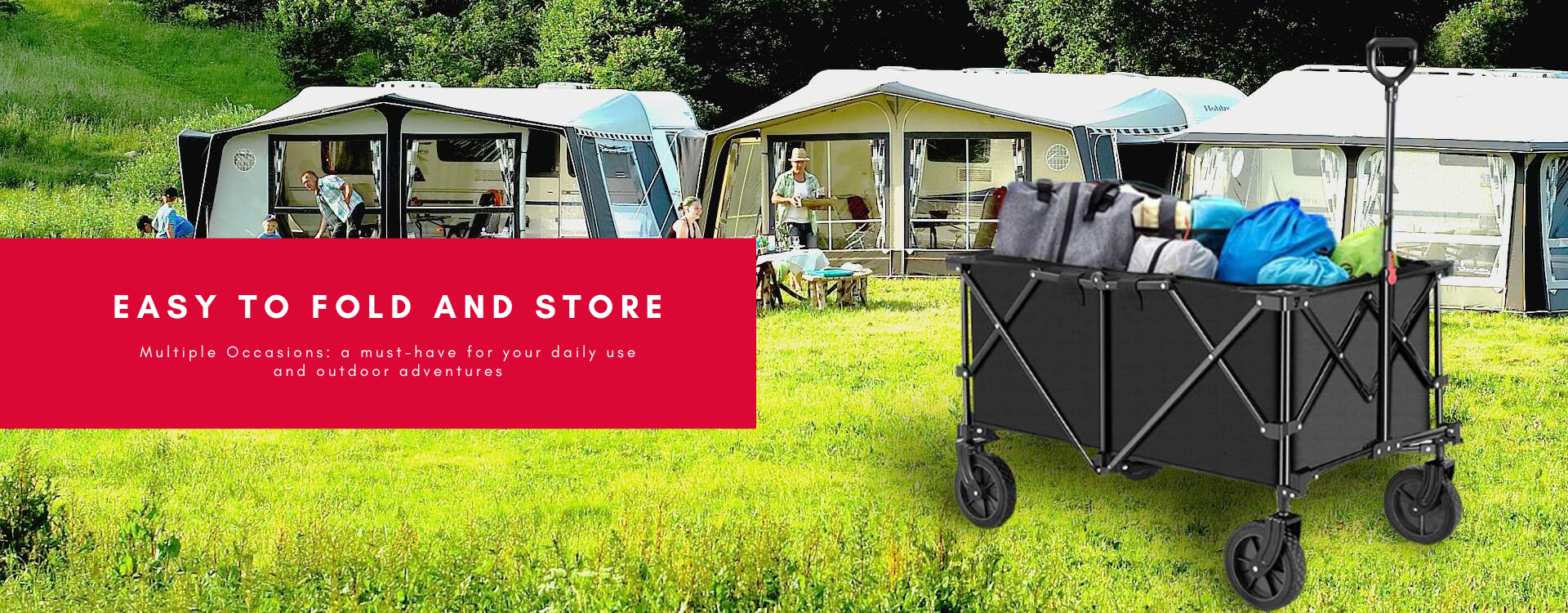 Easy to fold and store - camping trolley