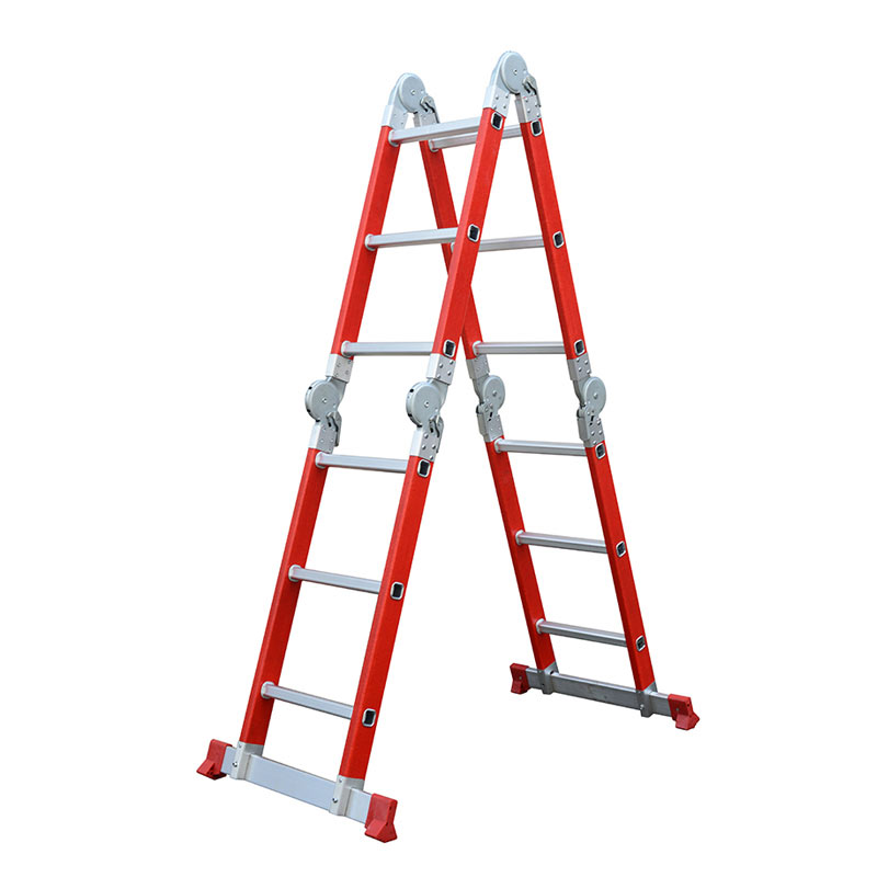 Fiberglass-Multi-purpose-Step-Ladder-Red