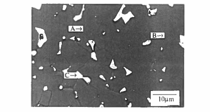 The microsiructurc of an Nd Fe B sintered magnet.