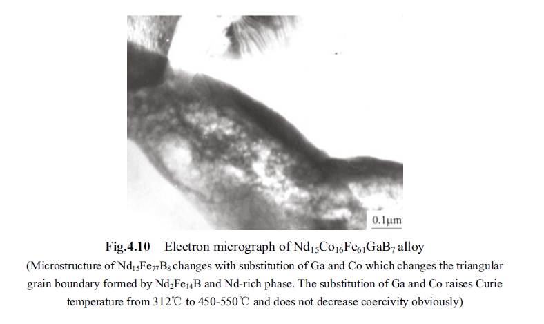 Electron micrograph of Nd15Co16Fe61GaB7 alloy 4