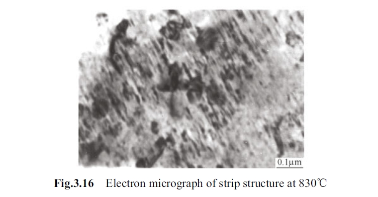 Electron micrograph of strip structure at 830􀄇