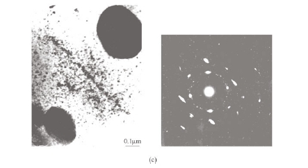 Electron micrographs and electron diffraction patterns