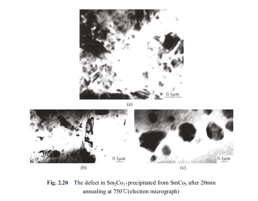 The defect in Sm2Co17 precipitated