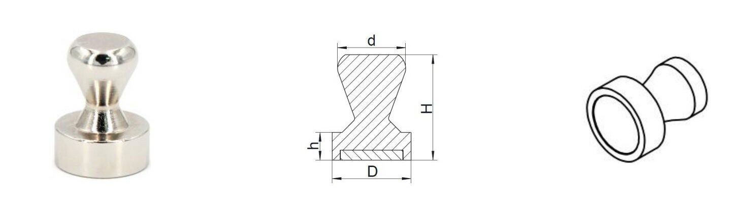 Neodymium pin magnet
